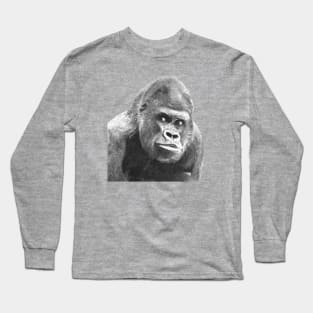Black and White Gorilla Long Sleeve T-Shirt